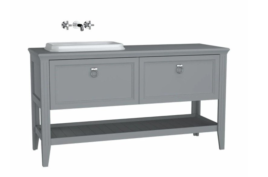 Vitra Valarte Lavabo Dolabı 150 cm T.Üstü Lavabolu Mat Gri Sol-62205